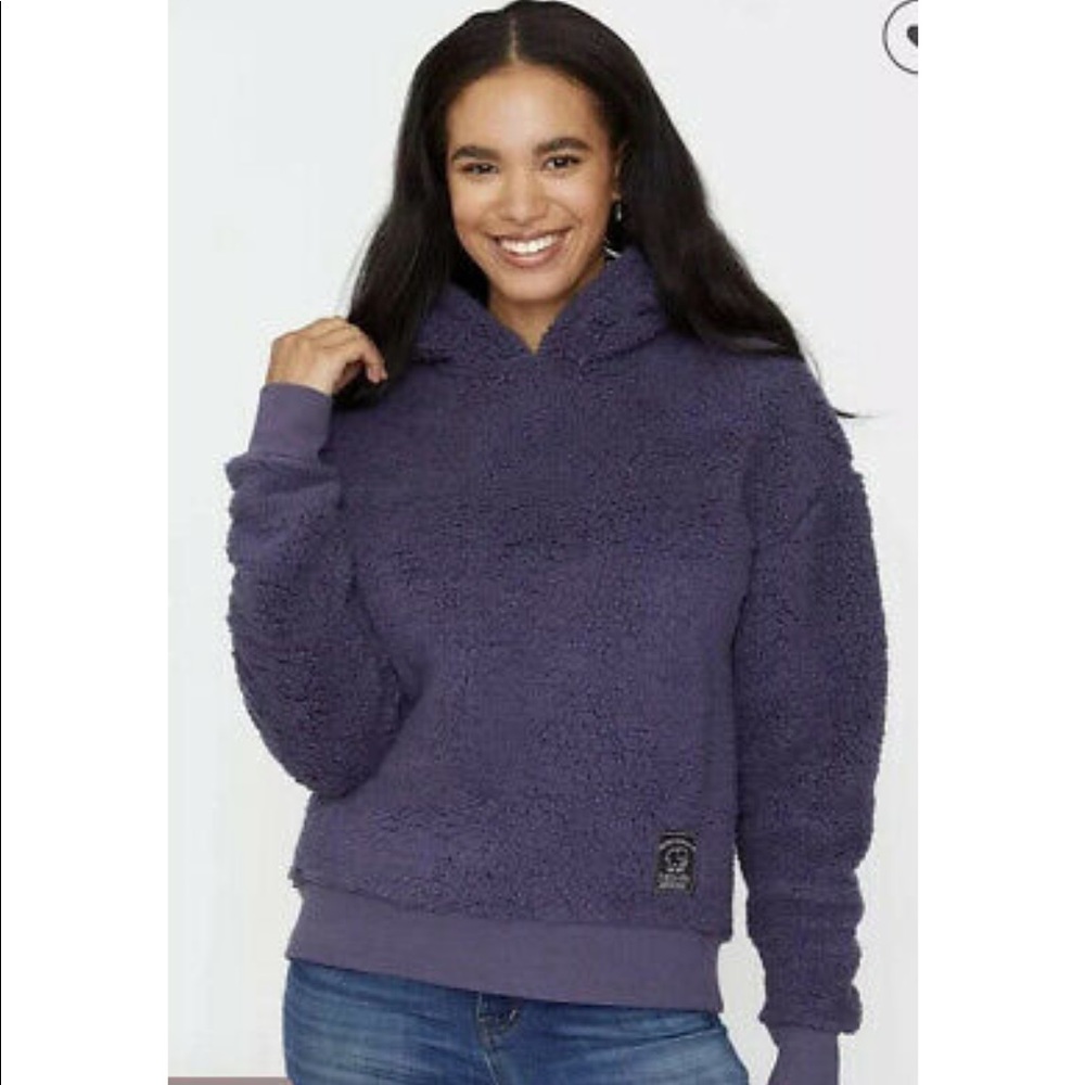 Ivory Ella Graystone Sherpa Hoodie Sweatshirt S